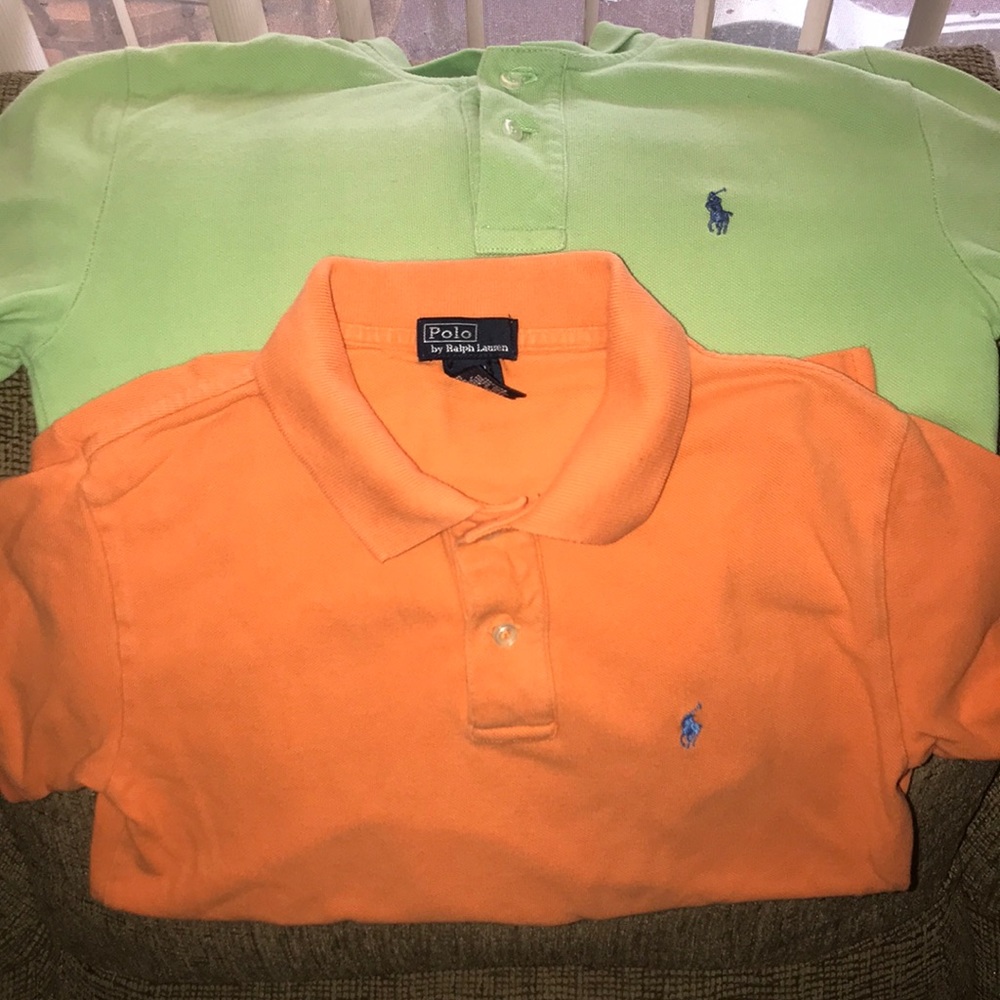Lime green / orange polo